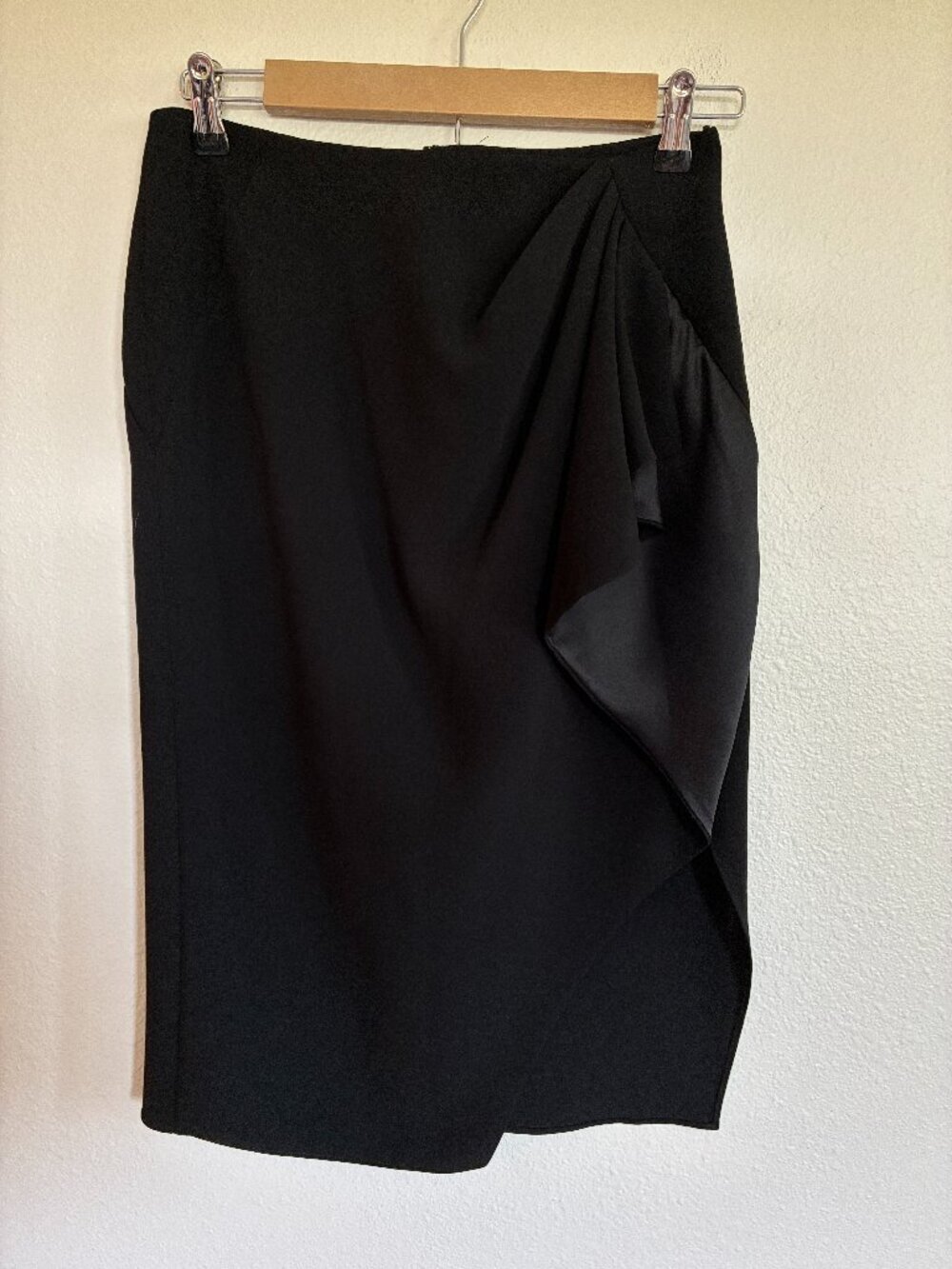 Altuzarra Italy Skirt Black Draped Pencil Midi Designer Triacetate Silk